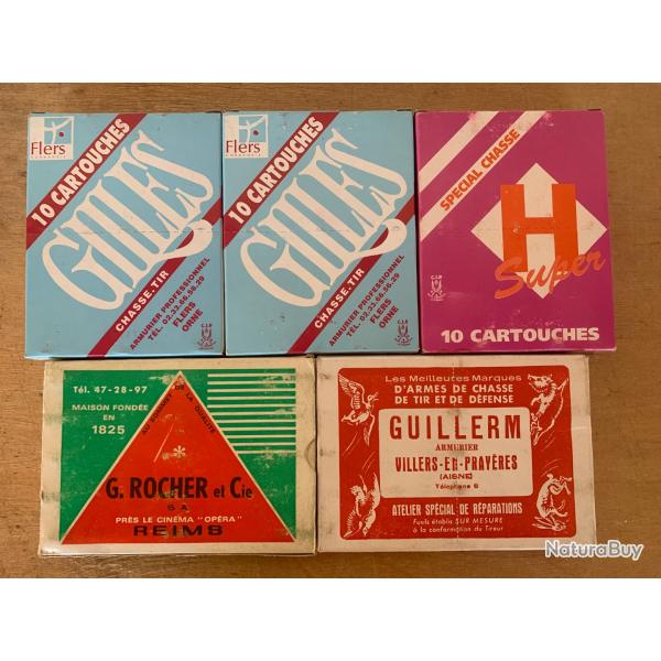 Lot de 5 botes de cartouches cal 16.