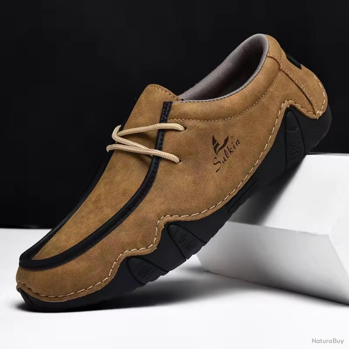 Bottines Montantes Homme à Fermeture Éclair – Style Mocassin Haut, Décontracté, Pour Extérieur (Noir)