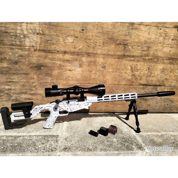 Carabine Ruger Precision Rimfire + lunette + silencieux + bipied + chargeur supp