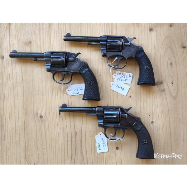 Colt New Police 32 - Lot de 3 revolvers