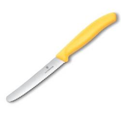6.7838.C1 Couteau de table/tomate à dents Victorinox SwissClassic jaune 11cm/boîte de 20