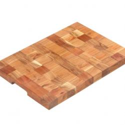 Planche à découper en bois d'acacia massif - Grand format 50x34 cm - Idéale pour barbecue