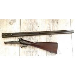 Fusil de chasse 2 canons juxtaposés E BERNARD canon Damas systeme Rare double Percussion