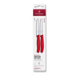 6.7831.2C1 Boîte de 2 couteaux de table/tomate à dents Victorinox SwissClassic rouge