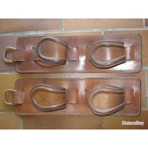LOT DE PORTE FUSIL CUIR