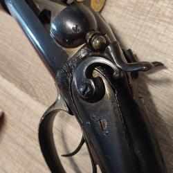 Ancien fusil juxtaposé de chasse à percussion centrale 16/65 éprouvé PT clé breveté