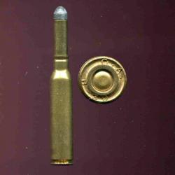 6.5 x 52 Carcano tir rédit - belle cartouche militaire rechargeable tirant un petit balle plomb