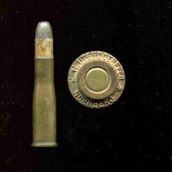 9.5 x 47 R Scheiben Gewehr - ancien calibre de tir Allemand - marquage : H.UTENDOERFFER * NURNBERG *