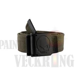 Ceinture Miltec Boucle Tête de Mort - Largeur 4cm - Longueur 130cm - Style Militaire et Robuste OLIV