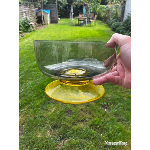 Coupe  fruits en verre des annes 1950 et 1960