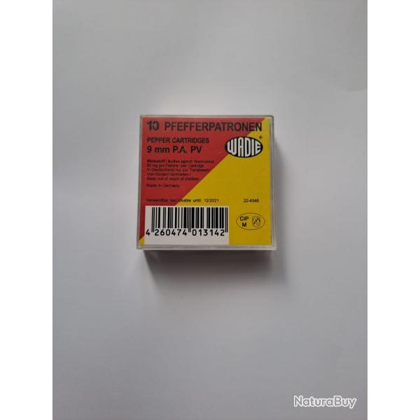 10 cartouches  blanc piment poivre WADIE ( date expir ) 9mm pak