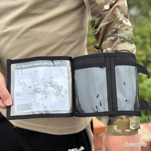 Pochette tactique avec compartiment pour carte et tlphone - noir - LIVRAISON GRATUITE