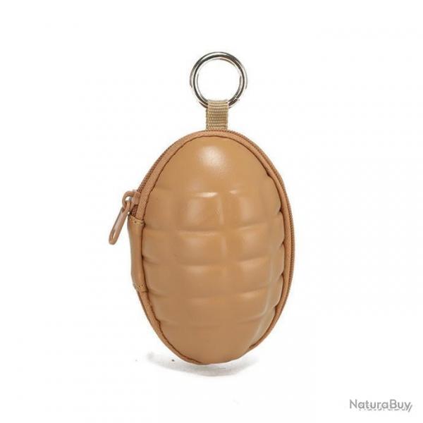 Grenade porte-monnaie + porte-cls - sable - LIVRAISON GRATUITE