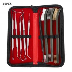 Kit de nettoyage armes à feu - 9 pièces (brosses + crochets) - LIVRAISON GRATUITE