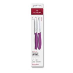 6.7835.2C1 Boîte de 2 couteaux de table/tomate à dents Victorinox SwissClassic violet