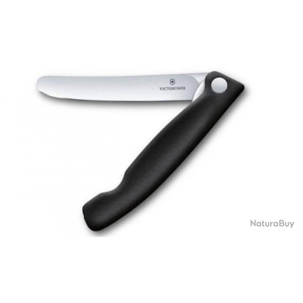 6.7803.F Couteau d'office noir lisse Victorinox Swiss Classic pliant/bote carton
