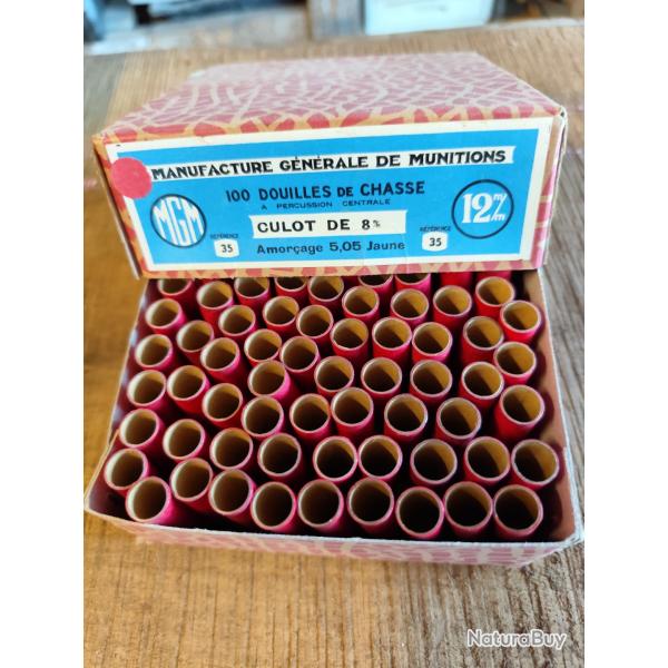 100 tuis/douilles cartons  carabine 12 mm neuf
