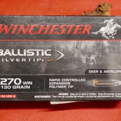 Boite de 20 cartouches WINCHESTER BALLISTIC SILVERTIP 270 Win 130gr