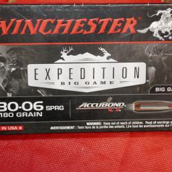 Boite de 20 cartouches WINCHESTER ACCUBOND CT 30-06 Spring 180gr