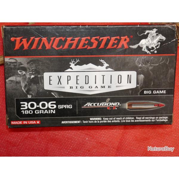 Boite de 20 cartouches WINCHESTER ACCUBOND CT 30-06 Spring 180gr
