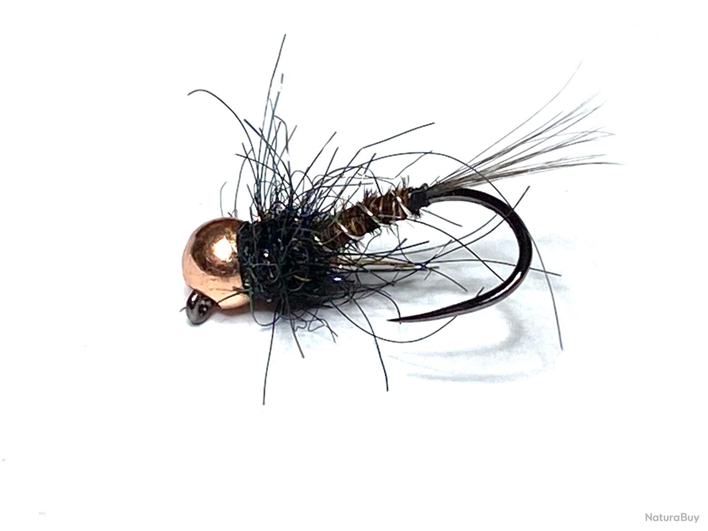4 Mouches Nymphe FAISAN Bille Laiton Orange - Pêche Truite Fond