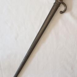 Baïonnette modèle 1874 fusil gras datée 1876