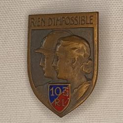 Insigne 103ème Régiment d'infanterie France 40 WW2