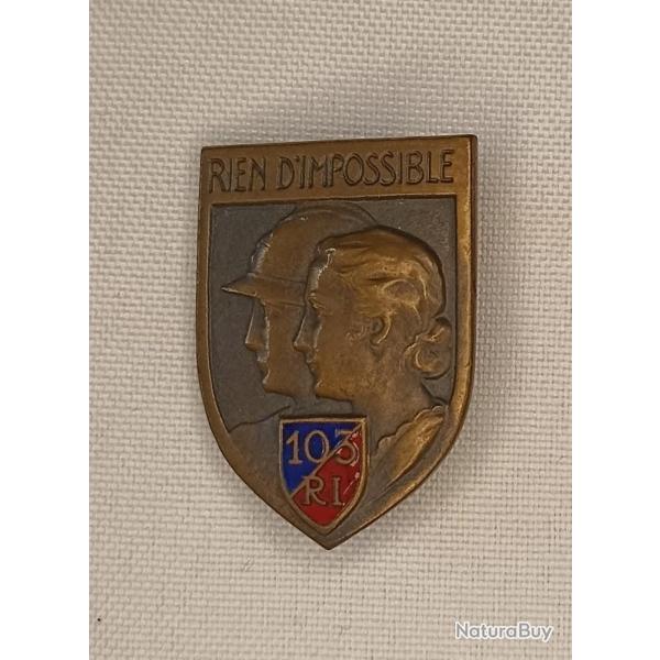 Insigne 103me Rgiment d'infanterie France 40 WW2