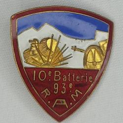 Insigne 10ème BDAC/93ème Artillerie de montagne anti char 39/40 forteresse WWII
