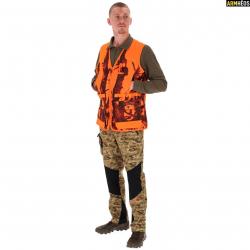 GILET CHASSE STRONGER GHOST CAMO BLAZE & BLACK XL