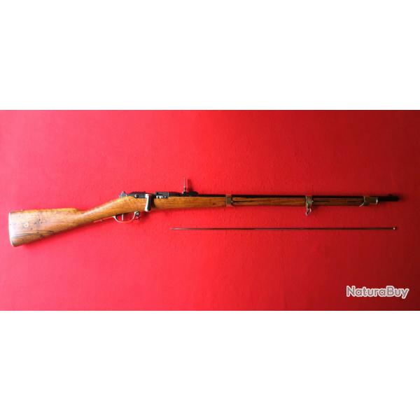 0025875  CARABINE  A  VERROU  MODELE  REGLEMENTAIRE  FRANAIS  MLE  1874  M80,  CALIBRE  11mm  GRAS