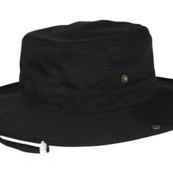 Grand Bob Safari Noir Ficelle Homme Femme - Chapeau Bob Large en Coton Taille unique Noir