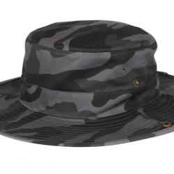 Grand Bob Camouflage Gris Large Homme Femme - Chapeau Bob Ficelle en Coton Taille unique Gris