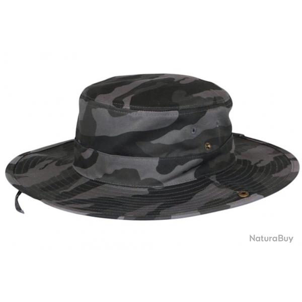 Grand Bob Camouflage Gris Large Homme Femme - Chapeau Bob Ficelle en Coton Taille unique Gris
