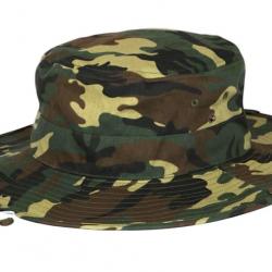 Grand Bob Camouflage Vert Large Homme Femme - Chapeau Bob Ficelle en Coton Taille unique Vert