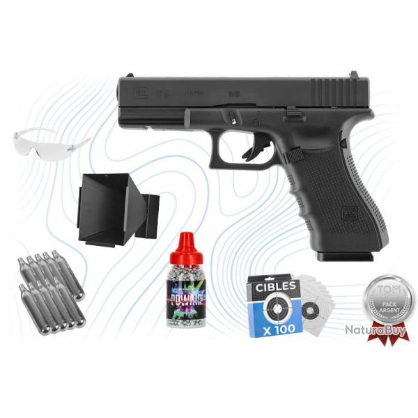 Pack Argent Pistolet Glock 17 Gen 4 BBs 4.5 mm Umarex