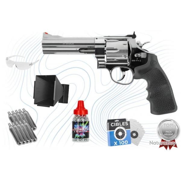 Pack Argent Revolver 629 5" CO2 Calibre 4,5mm Smith & Wesson