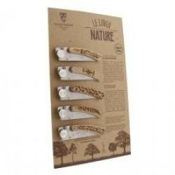 Lot de 5 Couteaux Le Thiers Nature DOZORME lame acier X50CrMoV15 à cran intérieur +présentoir offert