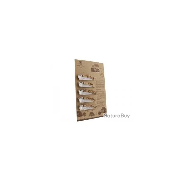 Lot de 5 Couteaux Le Thiers Nature DOZORME lame acier X50CrMoV15  cran intrieur +prsentoir offert