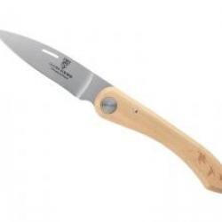 Couteau Claude Dozorme CAPUCIN lame acier X50CrMoV15 manche buis gravé bécasse