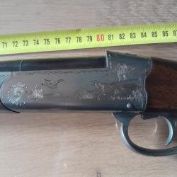 Fusil Monocanon de calibre 20 kerne  de fabrication française canon 80 cm belles gravures animalière