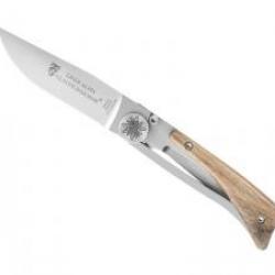Couteau Claude Dozorme ALPIN lame acier X50CrMoV15 manche habillage noyer