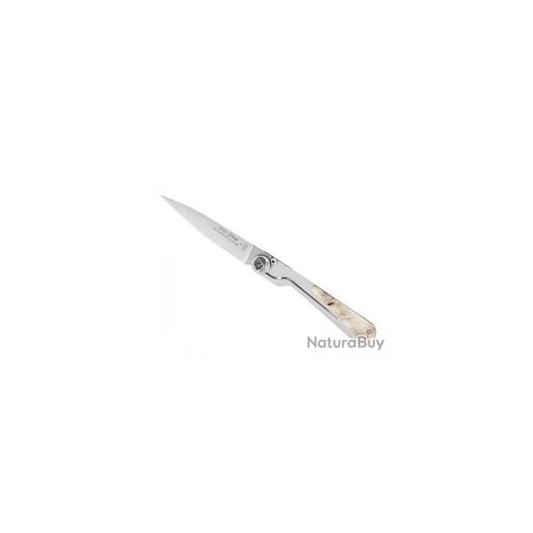 Couteau Claude Dozorme CORSE lame acier X50CrMoV15 manche habillage corne blier gravure tte maure