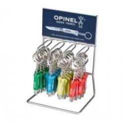 Présentoir de 36 portes-clés OPINEL n° 2, lame inox, contenant 9 couteaux