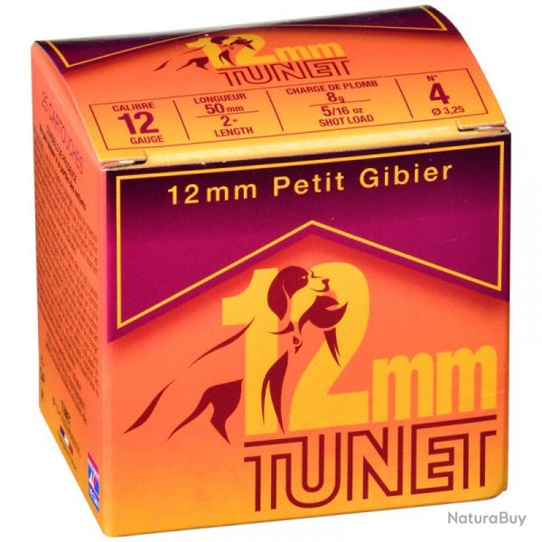 Cartouches Tunet Petit Gibier 8g BJ - Cal. 12mm x5 boites