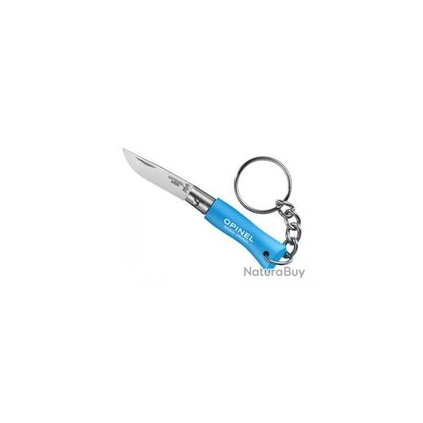 Sachet de 6 portes-cls OPINEL n 2, lame inox, manche 4,5 cm charme lasur bleu cyan
