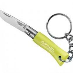 Sachet de 6 portes-clés OPINEL n° 2, lame inox, manche 4,5 cm charme lasuré anis, virole fixe