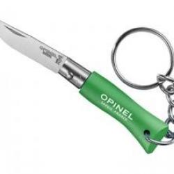 Sachet de 6 portes-clés OPINEL n° 2, lame inox, manche 4,5 cm charme lasuré vert prairie, virole fix