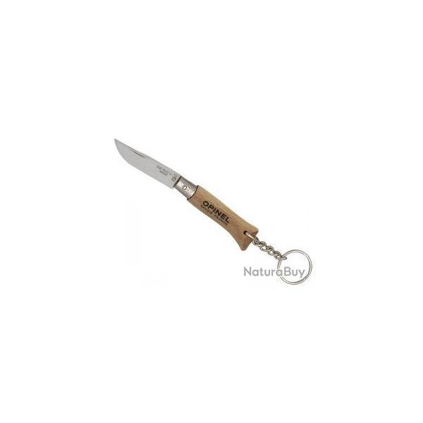 Sachet de 6 portes-cls OPINEL n 4I, lame inox, manche 6,5 cm htre, virole fixe.