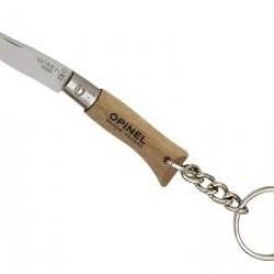 Sachet de 6 portes-clés OPINEL n° 2I, lame inox, manche 4,5 cm hêtre, virole fixe.